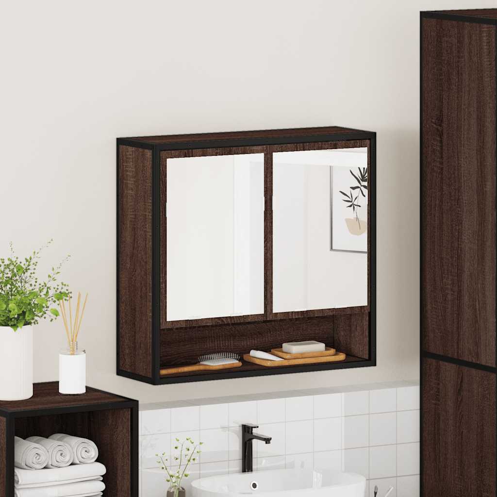 Koupelnová Skříňka Se Zrcadlem 65X20X60 Cm Kompozit