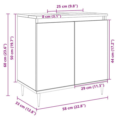 Koupelnová Skříňka 58 X 33 X 60 Cm Kompozitní Dřevo