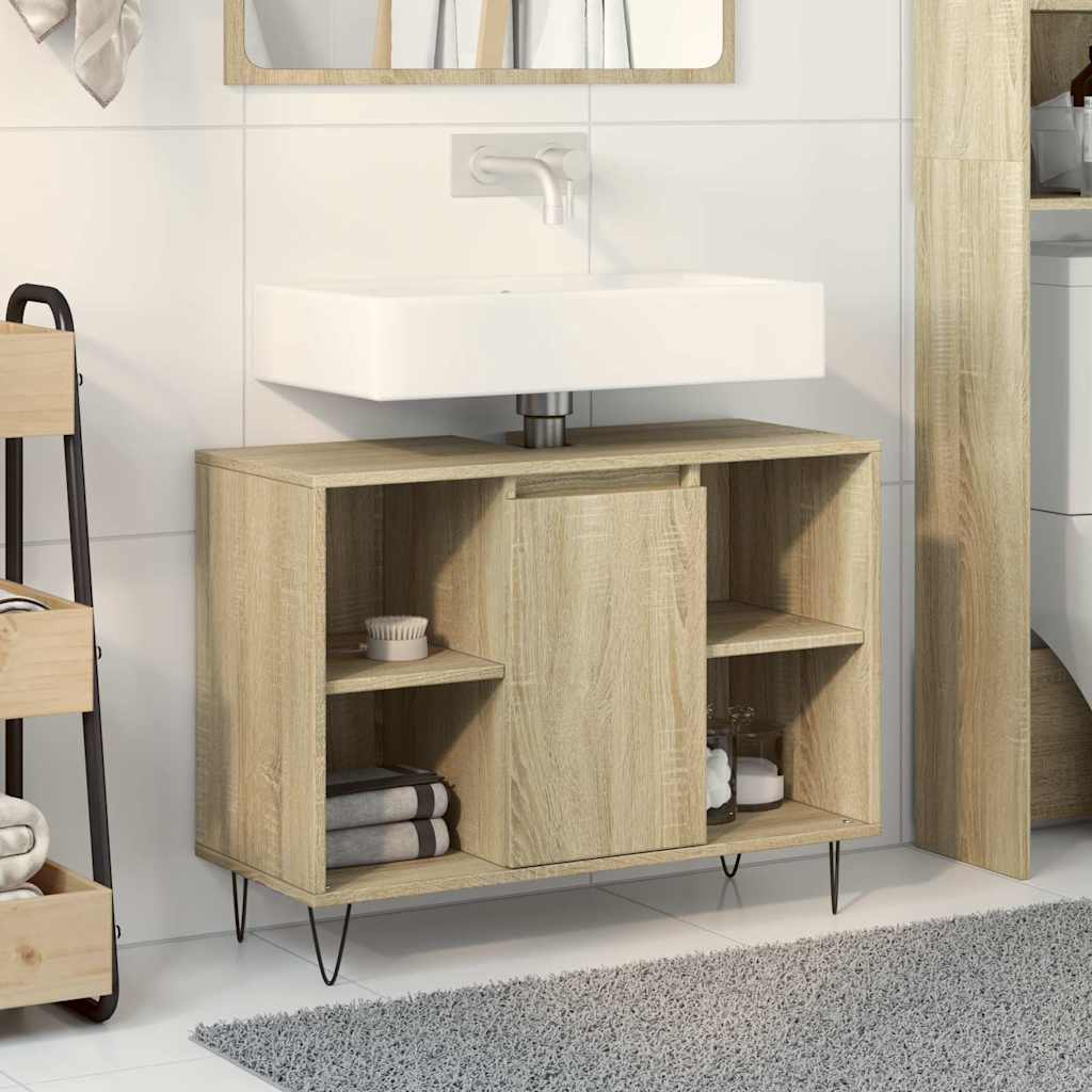 Koupelnová Skříňka Dub Sonoma 80 X 33 X 60 Cm Kompozitní Dřevo