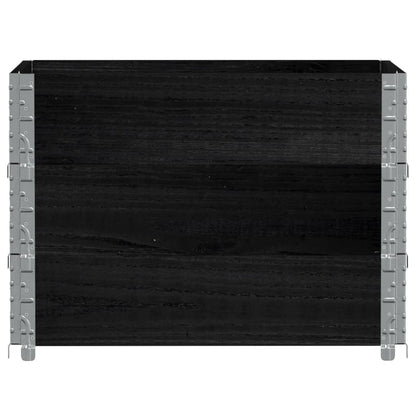 Paletové Nástavce 3 Ks Černé 80 X 60 Cm Masivní Borové Dřevo