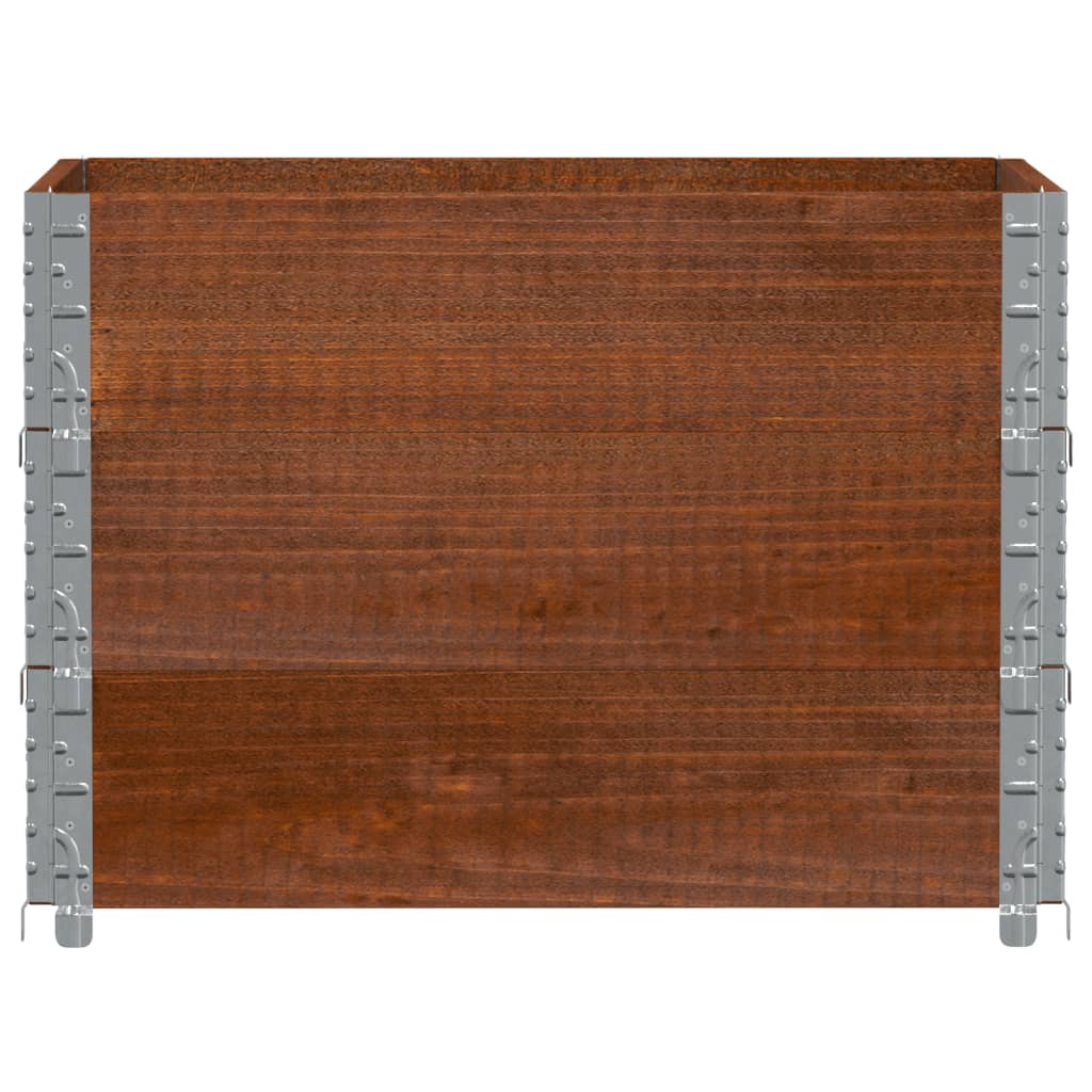 Paletové Nástavce 3 Ks Hnědé 80 X 60 Cm Masivní Borové Dřevo