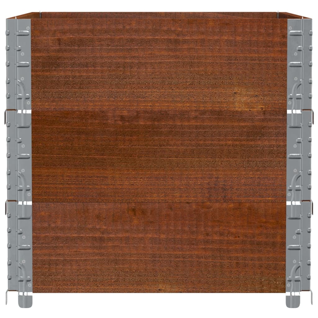 Paletové Nástavce 3 Ks Hnědé 80 X 60 Cm Masivní Borové Dřevo