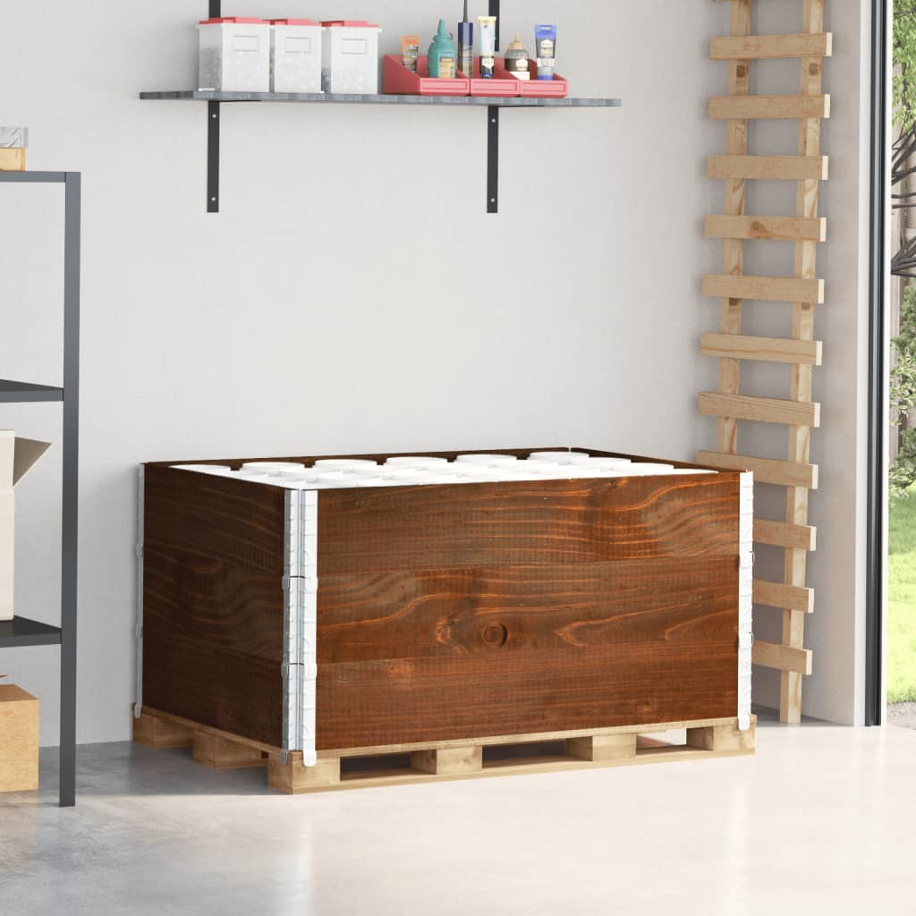 Paletový Nástavec Šedý Masivní Borové Dřevo