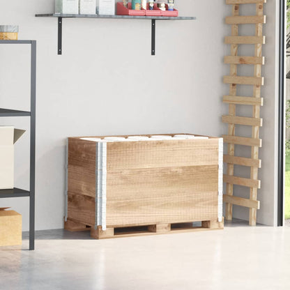 Paletový Nástavec Šedý Masivní Borové Dřevo