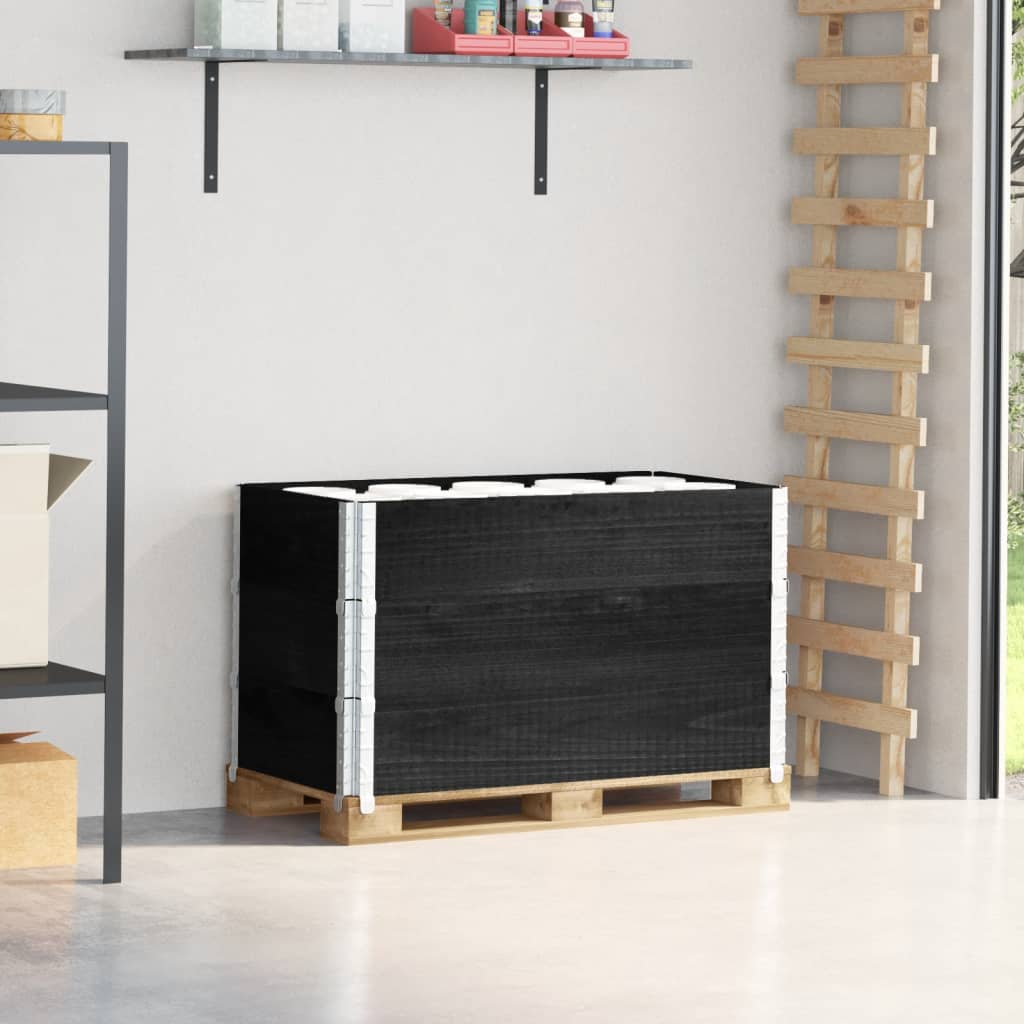 Paletový Nástavec Šedý Masivní Borové Dřevo