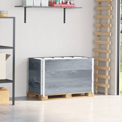 Paletový Nástavec Šedý Masivní Borové Dřevo