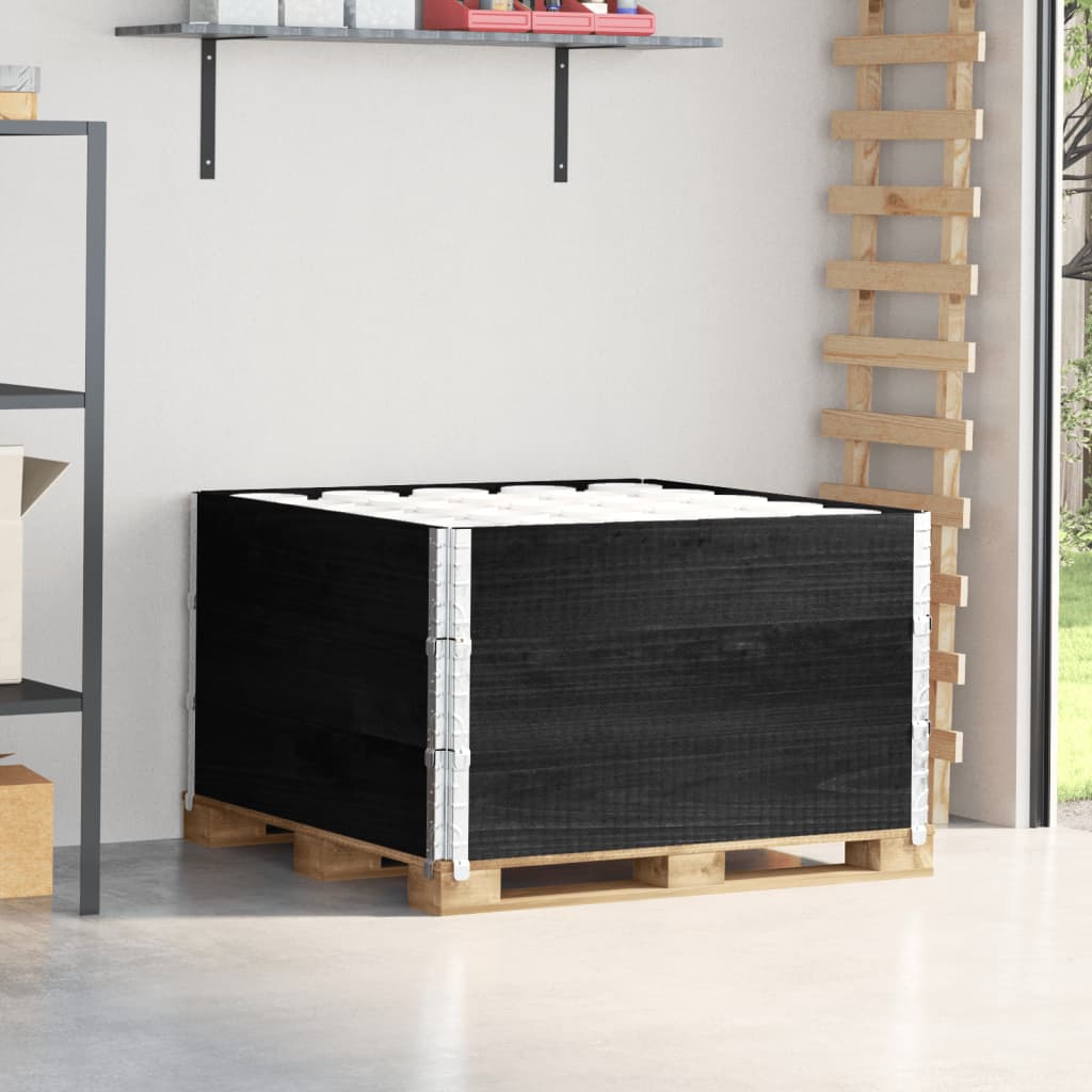 Paletový Nástavec Šedý Masivní Borové Dřevo