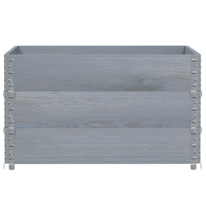 Paletové Nástavce 3 Ks Šedé 100 X 100 Cm Masivní Borové Dřevo
