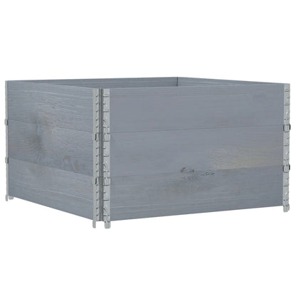 Paletové Nástavce 3 Ks Šedé 100 X 100 Cm Masivní Borové Dřevo