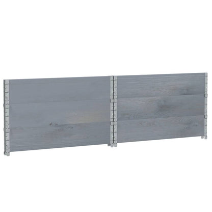 Paletové Nástavce 3 Ks Šedé 100 X 100 Cm Masivní Borové Dřevo