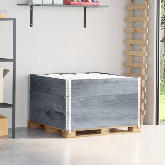 Paletové Nástavce 3 Ks Šedé 100 X 100 Cm Masivní Borové Dřevo