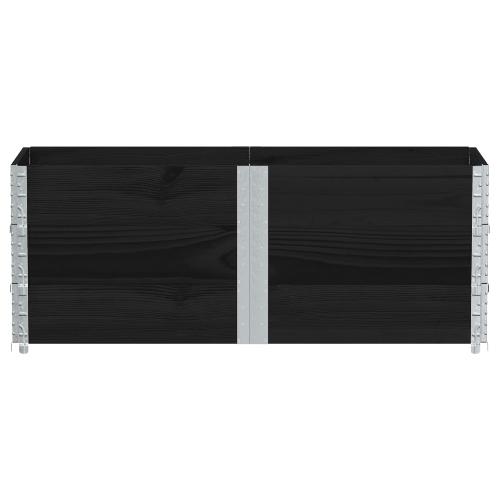 Paletové Nástavce 3 Ks Černé 150 X 50 Cm Masivní Borové Dřevo