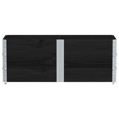 Paletové Nástavce 3 Ks Černé 150 X 50 Cm Masivní Borové Dřevo