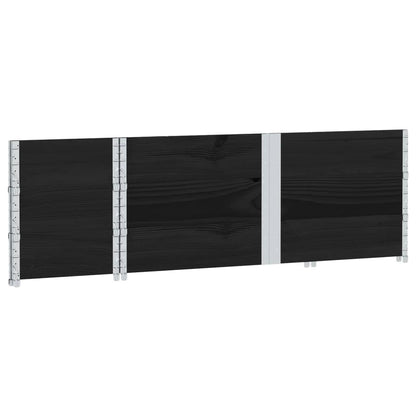Paletové Nástavce 3 Ks Černé 150 X 50 Cm Masivní Borové Dřevo