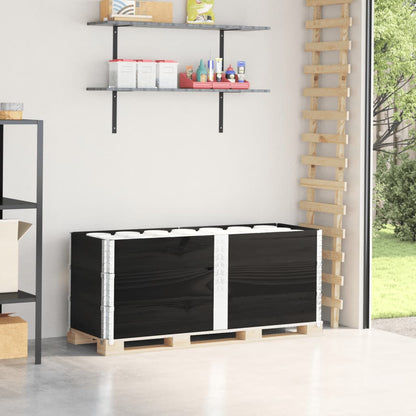 Paletové Nástavce 3 Ks Černé 150 X 50 Cm Masivní Borové Dřevo
