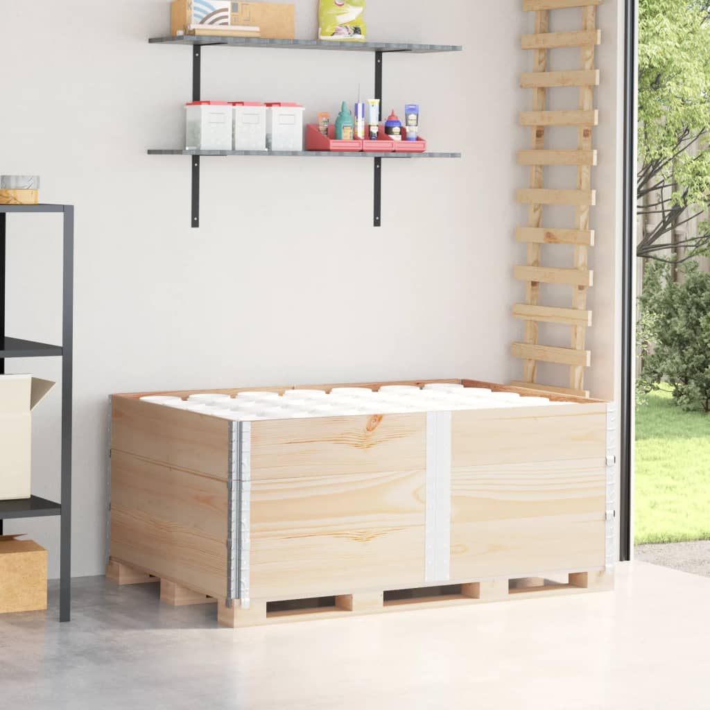 Paletový Nástavec Šedý Masivní Borové Dřevo