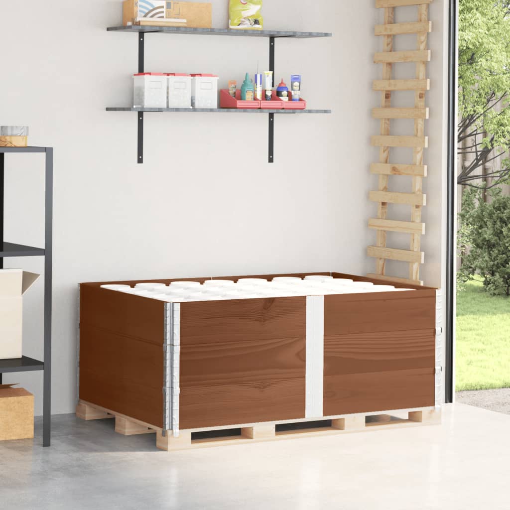 Paletový Nástavec Šedý Masivní Borové Dřevo