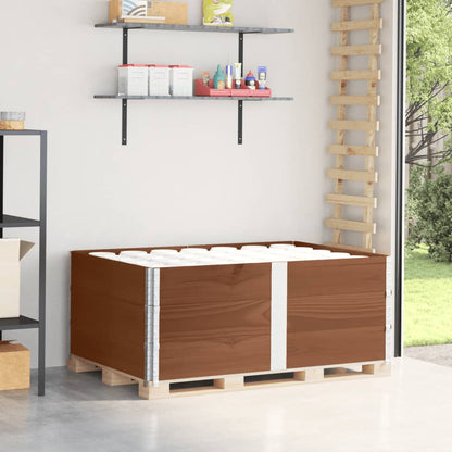 Paletový Nástavec Šedý Masivní Borové Dřevo