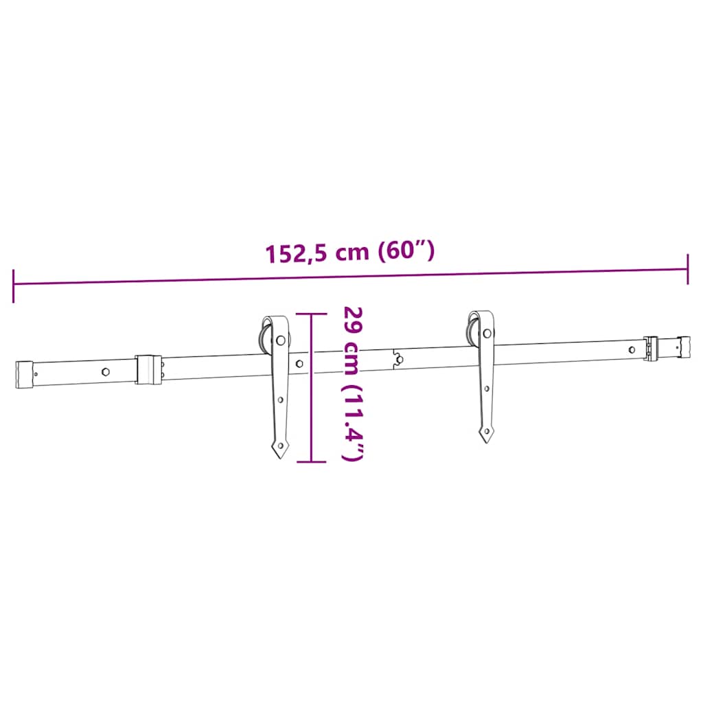 Sada Příslušenství Pro Posuvné Dveře 152,5 Cm Ocelová Černá