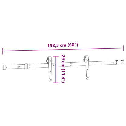 Sada Příslušenství Pro Posuvné Dveře 152,5 Cm Ocelová Černá
