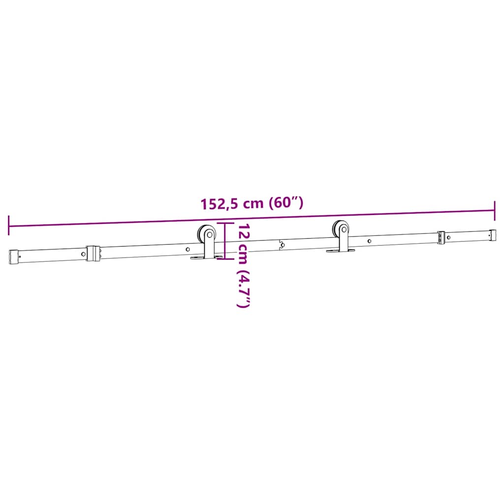 Sada Příslušenství Pro Posuvné Dveře 152,5 Cm Ocelová Černá