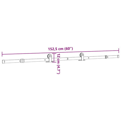 Sada Příslušenství Pro Posuvné Dveře 152,5 Cm Ocelová Černá