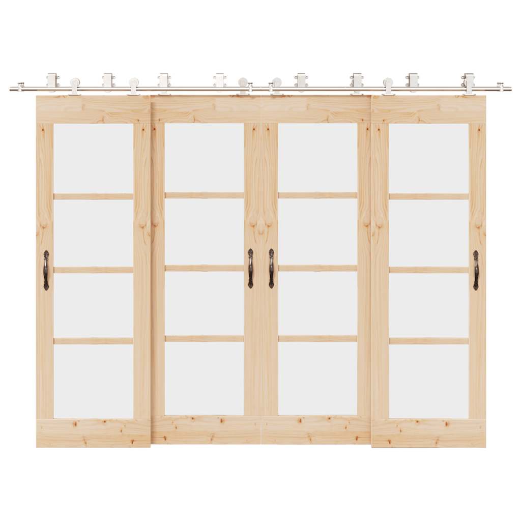 Sada Příslušenství Pro Posuvné Dveře Nerez Ocel Stříbrná