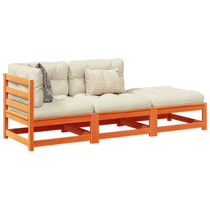 3Dílná Zahradní Sedací Souprava A Podušky Impregnovaná Borovice