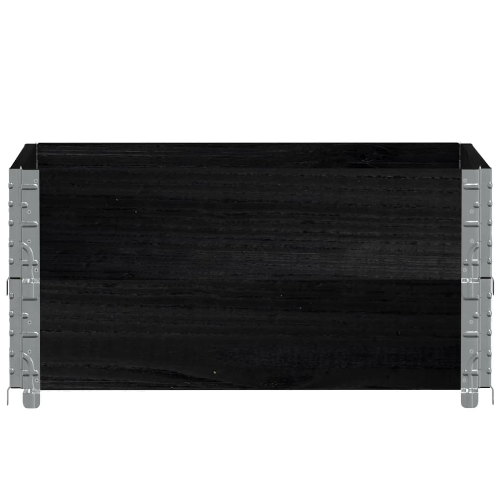 Paletové Nástavce 2 Ks Černé 80 X 60 Cm Masivní Borové Dřevo