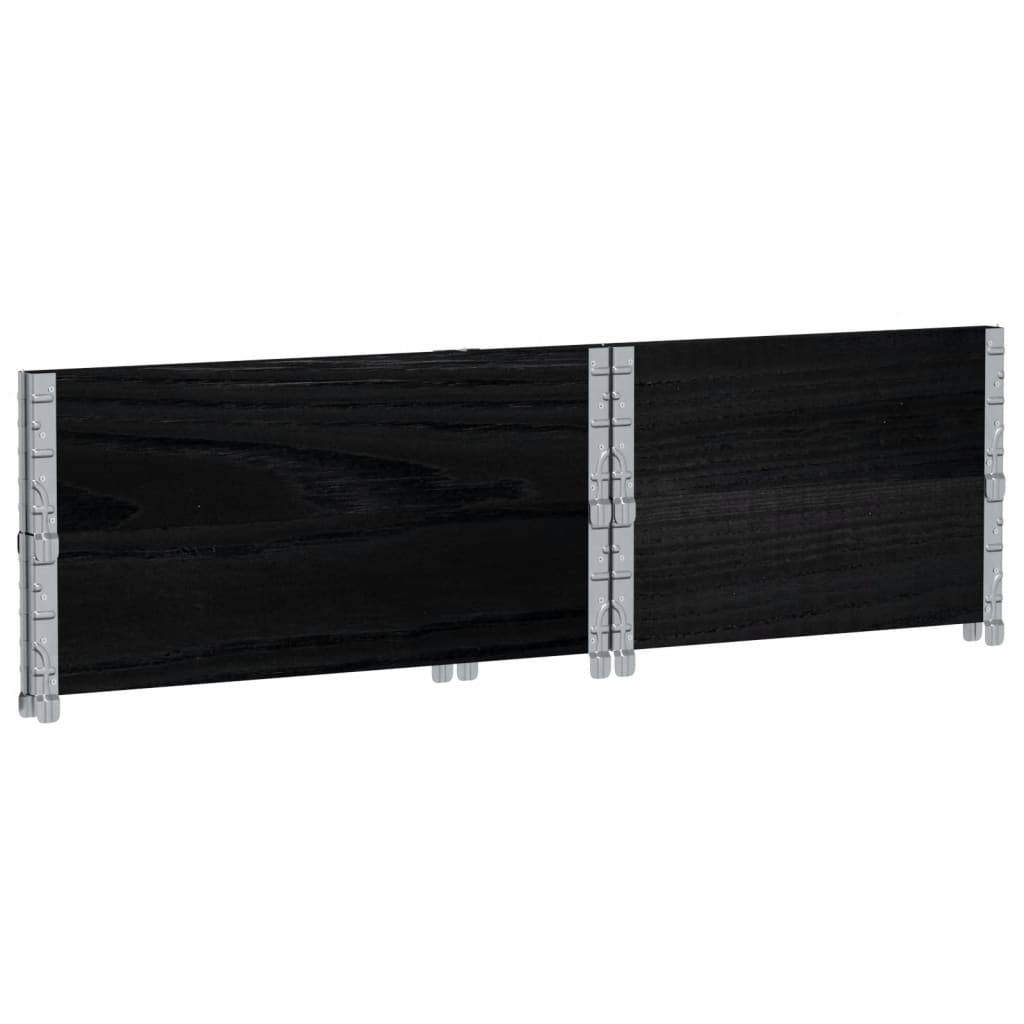Paletové Nástavce 2 Ks Černé 80 X 60 Cm Masivní Borové Dřevo