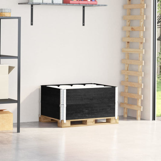 Paletové Nástavce 2 Ks Černé 80 X 60 Cm Masivní Borové Dřevo