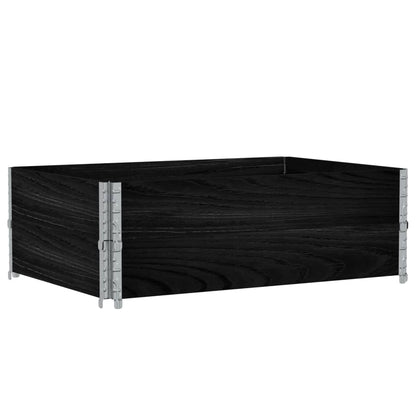 Paletové Nástavce 2 Ks Černé 120 X 80 Cm Masivní Borové Dřevo