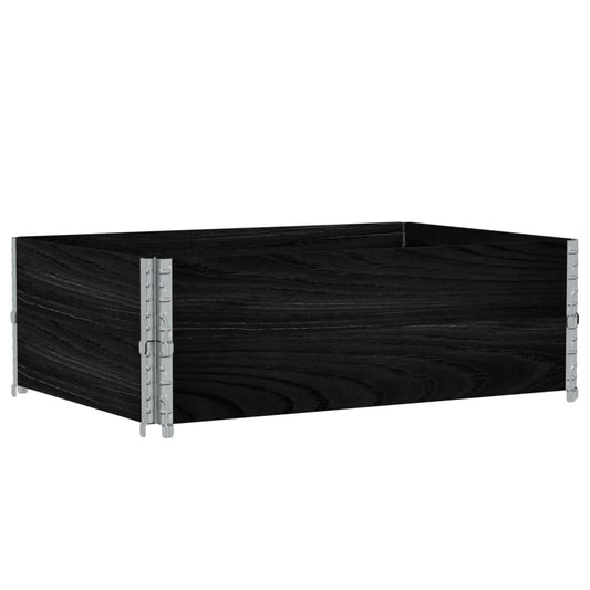 Paletové Nástavce 2 Ks Černé 120 X 80 Cm Masivní Borové Dřevo