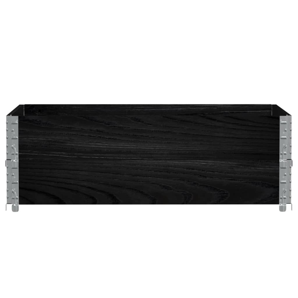 Paletové Nástavce 2 Ks Černé 120 X 80 Cm Masivní Borové Dřevo