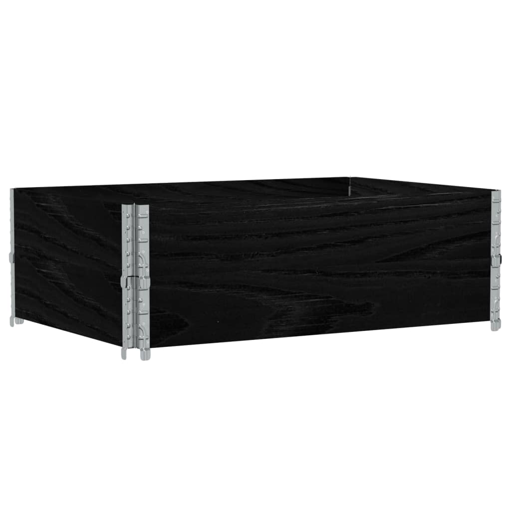 Paletové Nástavce 2 Ks Černé 120 X 80 Cm Masivní Borové Dřevo