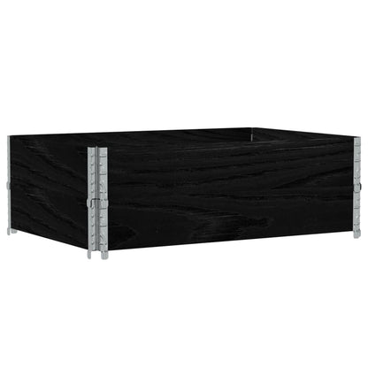 Paletové Nástavce 2 Ks Černé 120 X 80 Cm Masivní Borové Dřevo