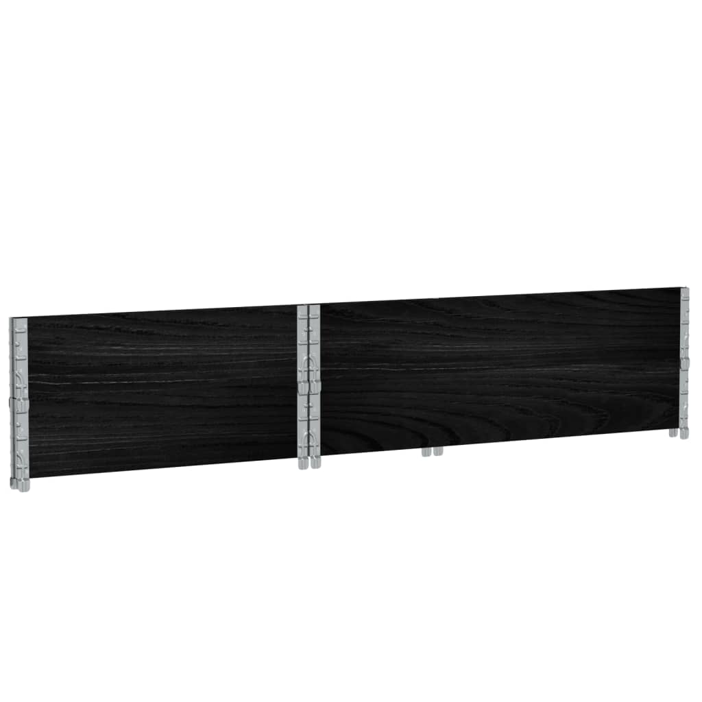 Paletové Nástavce 2 Ks Černé 120 X 80 Cm Masivní Borové Dřevo