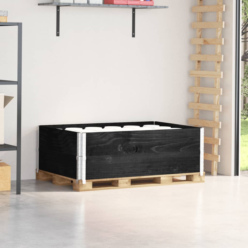 Paletové Nástavce 2 Ks Černé 120 X 80 Cm Masivní Borové Dřevo