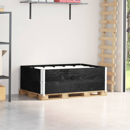 Paletové Nástavce 2 Ks Černé 120 X 80 Cm Masivní Borové Dřevo