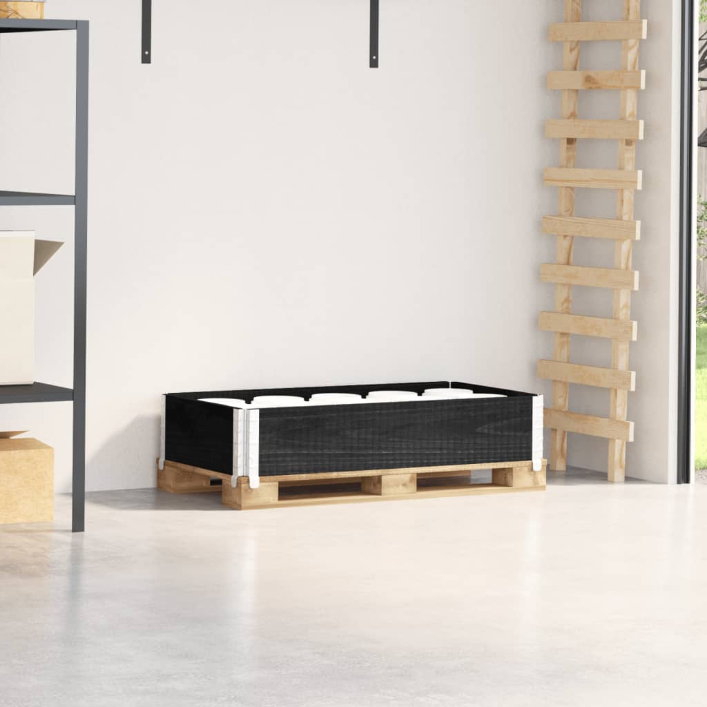 Paletový Nástavec Šedý Masivní Borové Dřevo