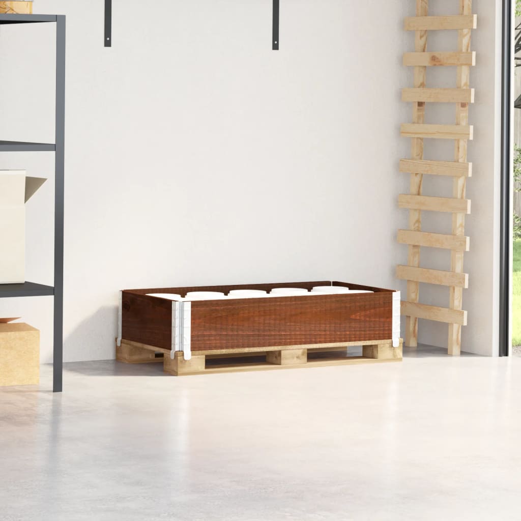 Paletový Nástavec Šedý Masivní Borové Dřevo