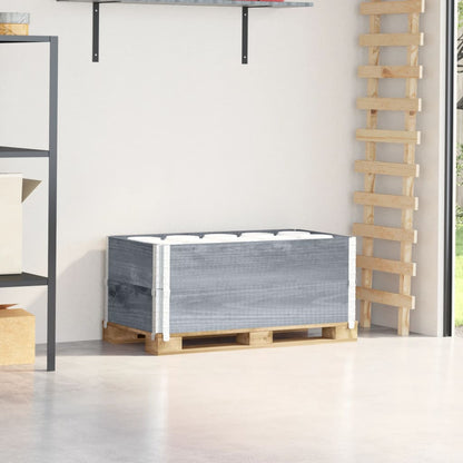 Paletový Nástavec Šedý Masivní Borové Dřevo