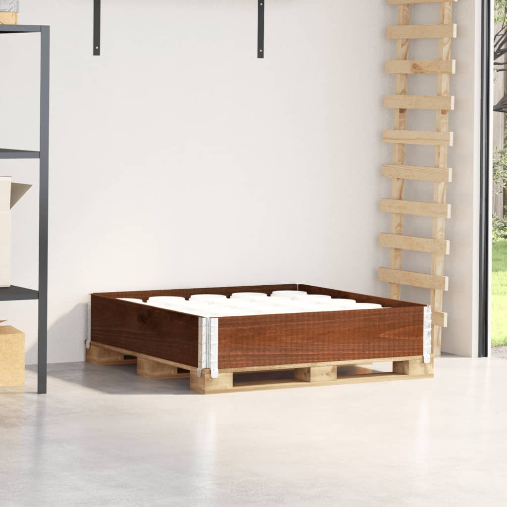 Paletový Nástavec Šedý Masivní Borové Dřevo