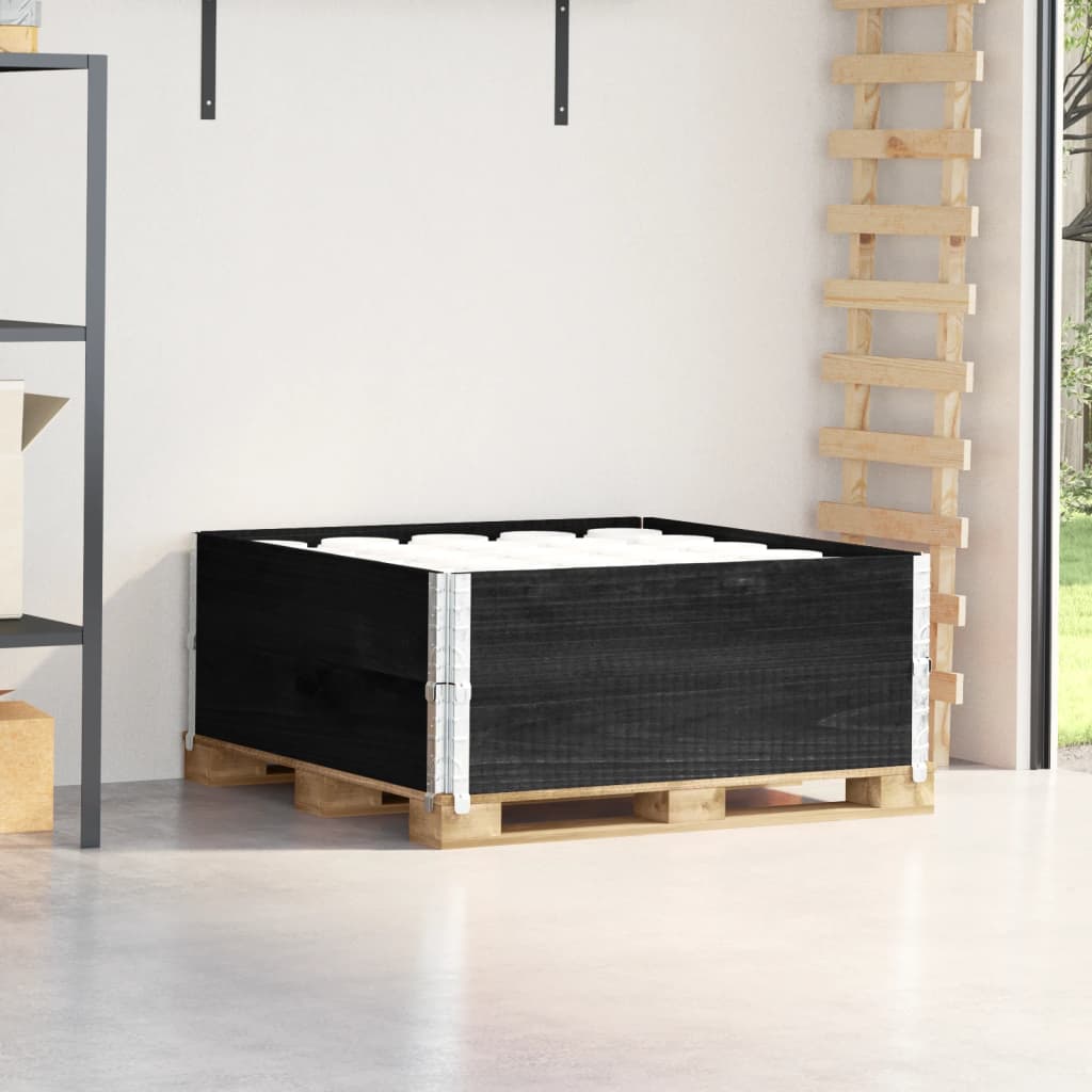 Paletový Nástavec Šedý Masivní Borové Dřevo