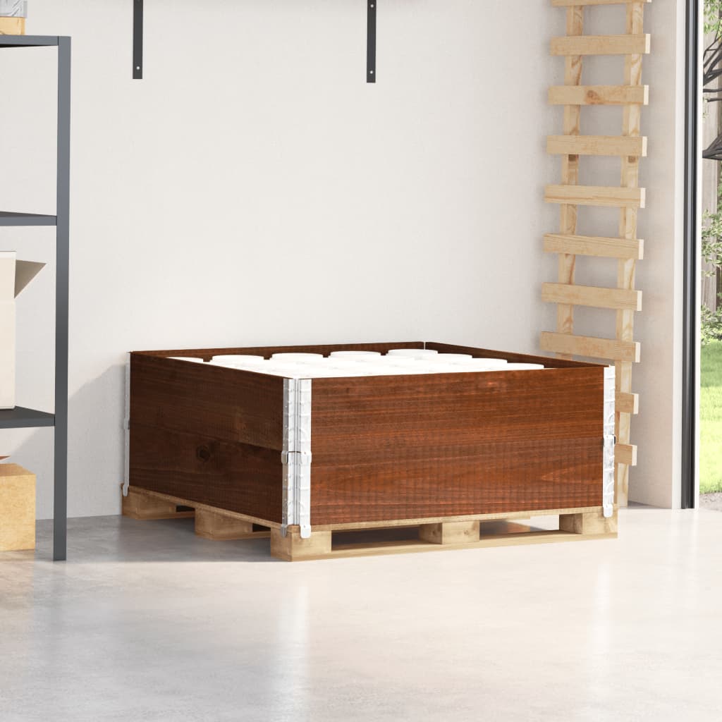 Paletový Nástavec Šedý Masivní Borové Dřevo