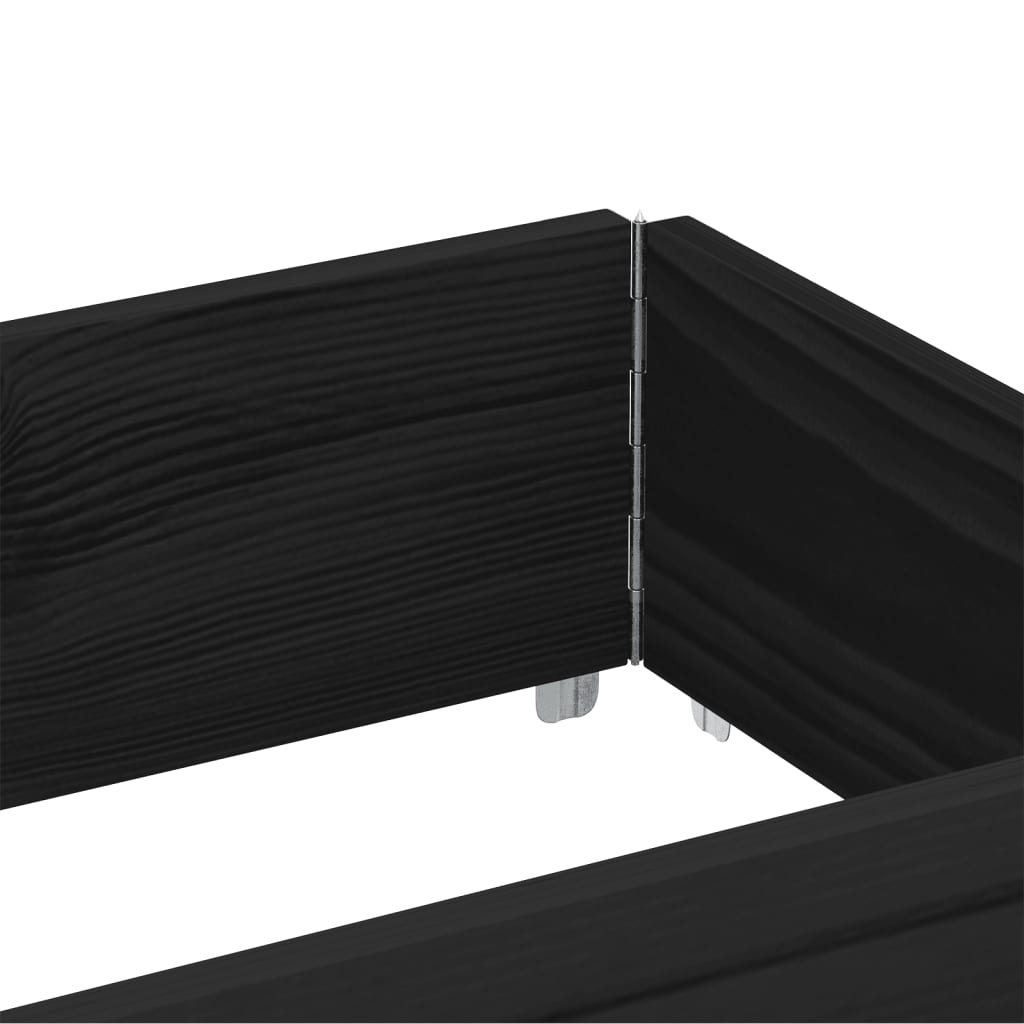 Paletový Nástavec Černý 150 X 50 Cm Masivní Borové Dřevo