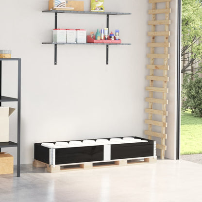 Paletový Nástavec Černý 150 X 50 Cm Masivní Borové Dřevo