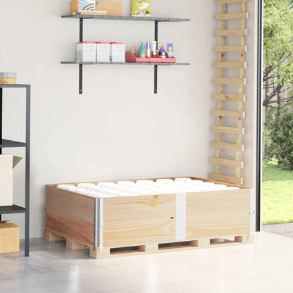 Paletový Nástavec Šedý Masivní Borové Dřevo