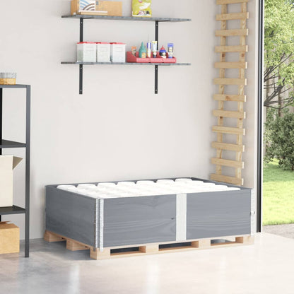 Paletový Nástavec Šedý Masivní Borové Dřevo