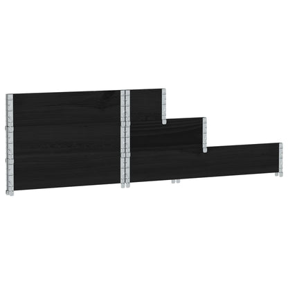 3Patrový Vyvýšený Záhon Černý 120 X 80 Cm Masivní Borové Dřevo